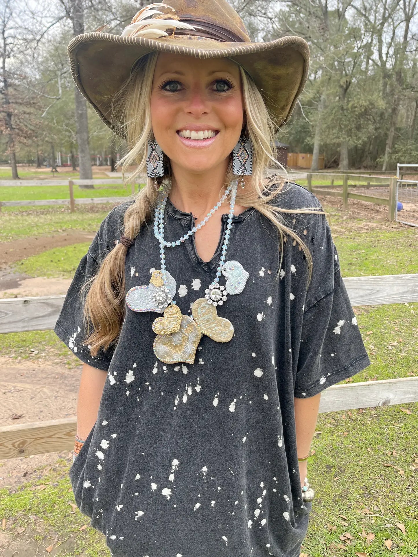 Black Distressed Hallelujah Pocket Dress