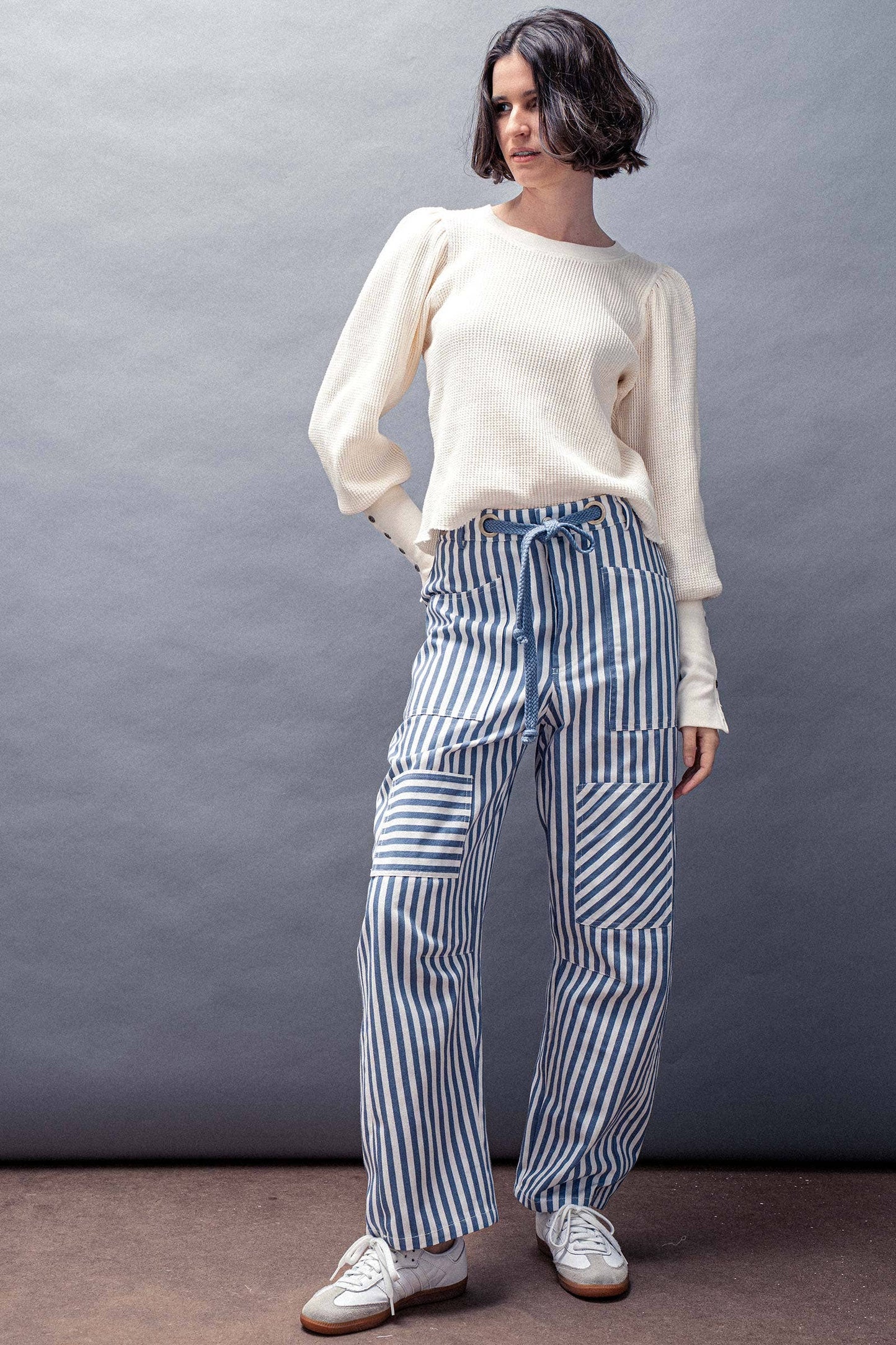 Railroad Striped Patch Pocket Utility Pants