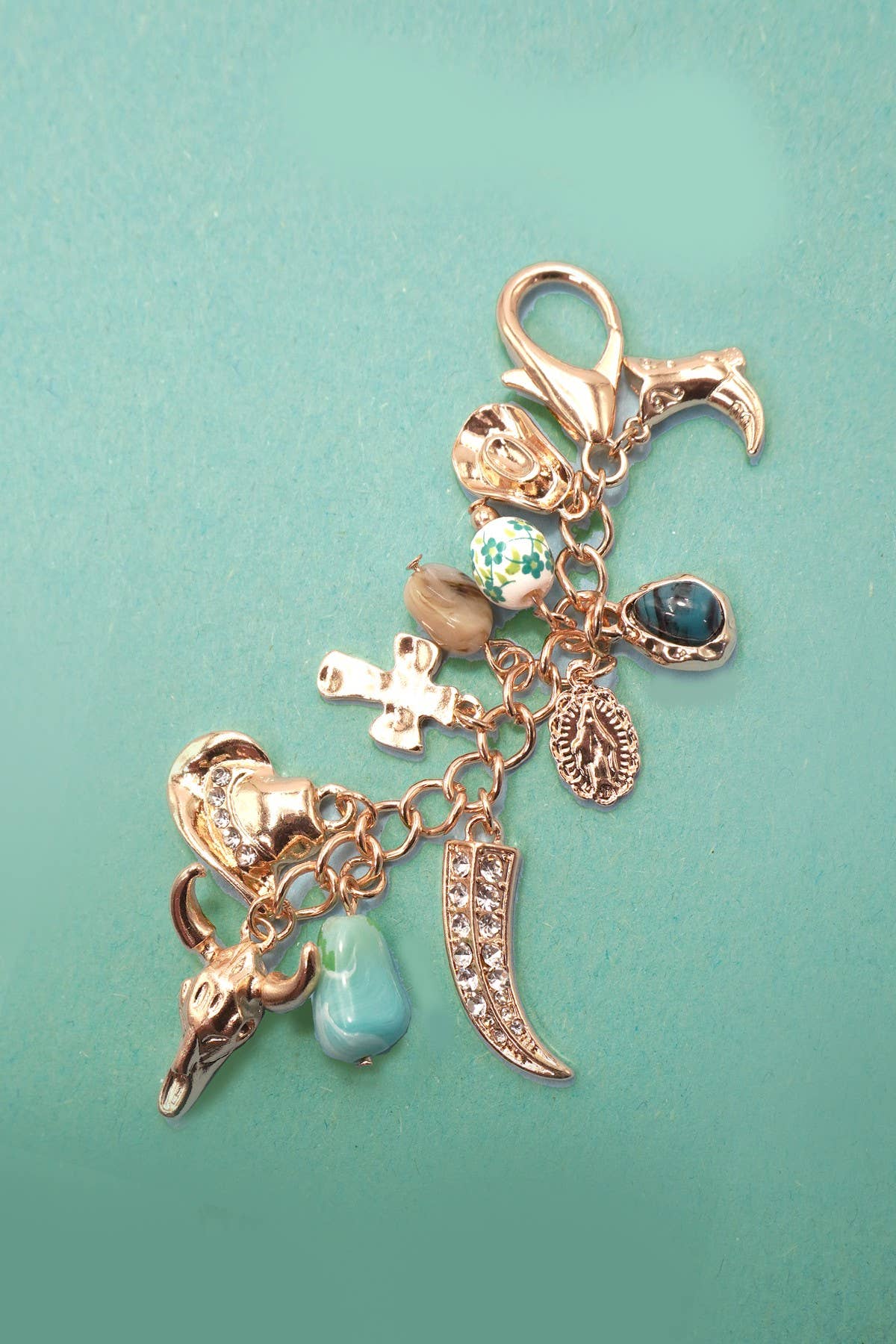 Western Porcelain Cross Boot Hat Bag Charm