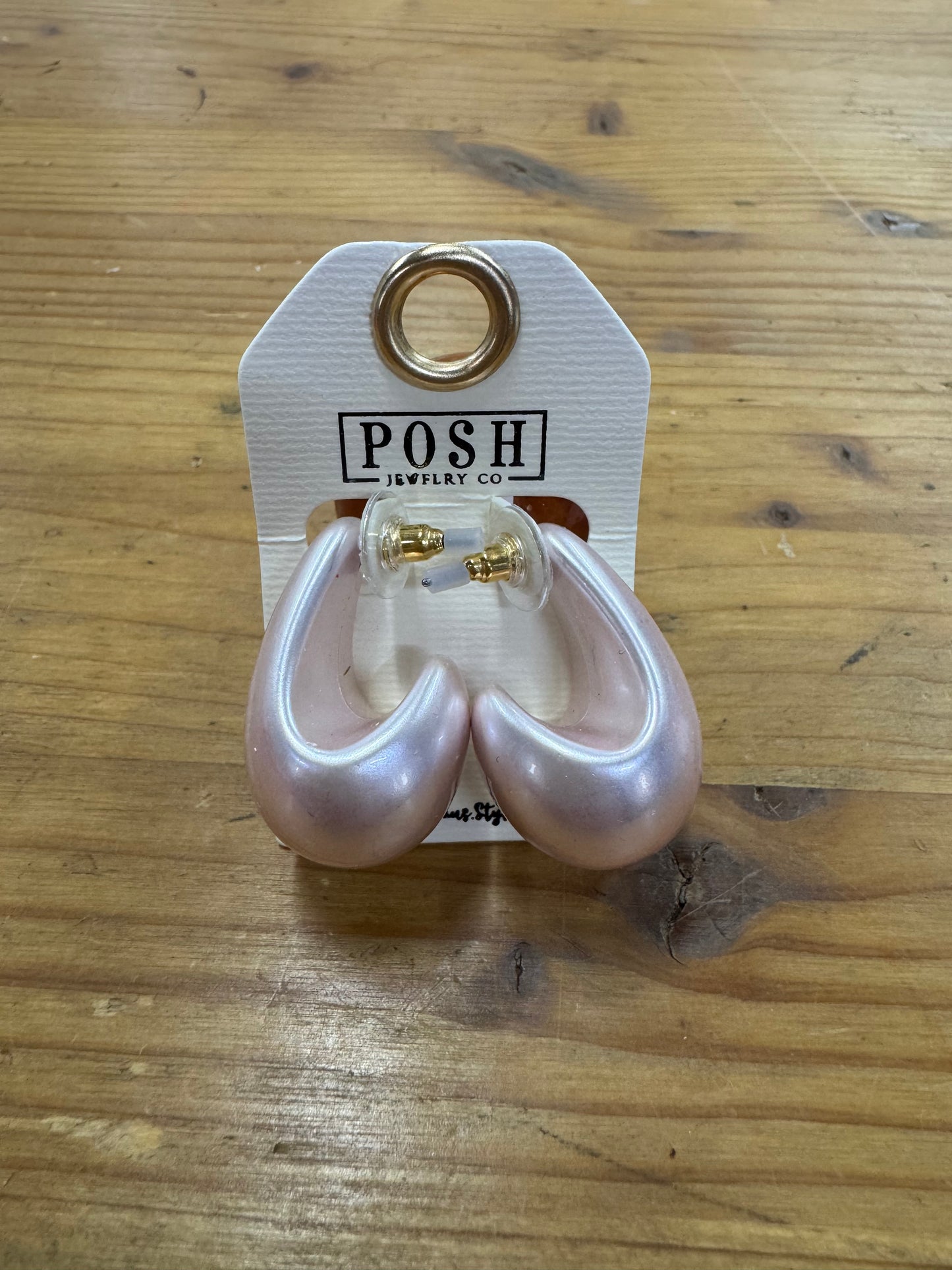 Pink Acrylic Drop Earrings