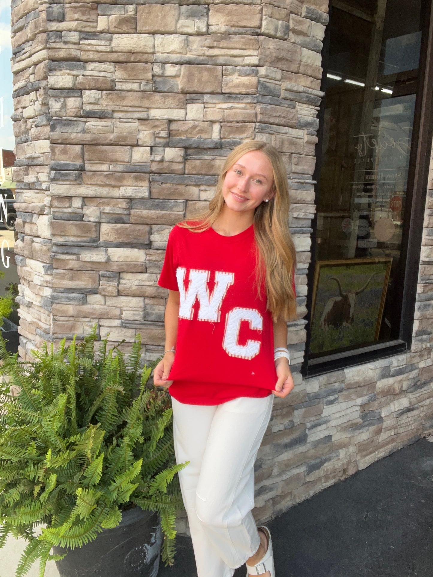 Vintage Quilt Webb City Short Sleeve Tee - Red