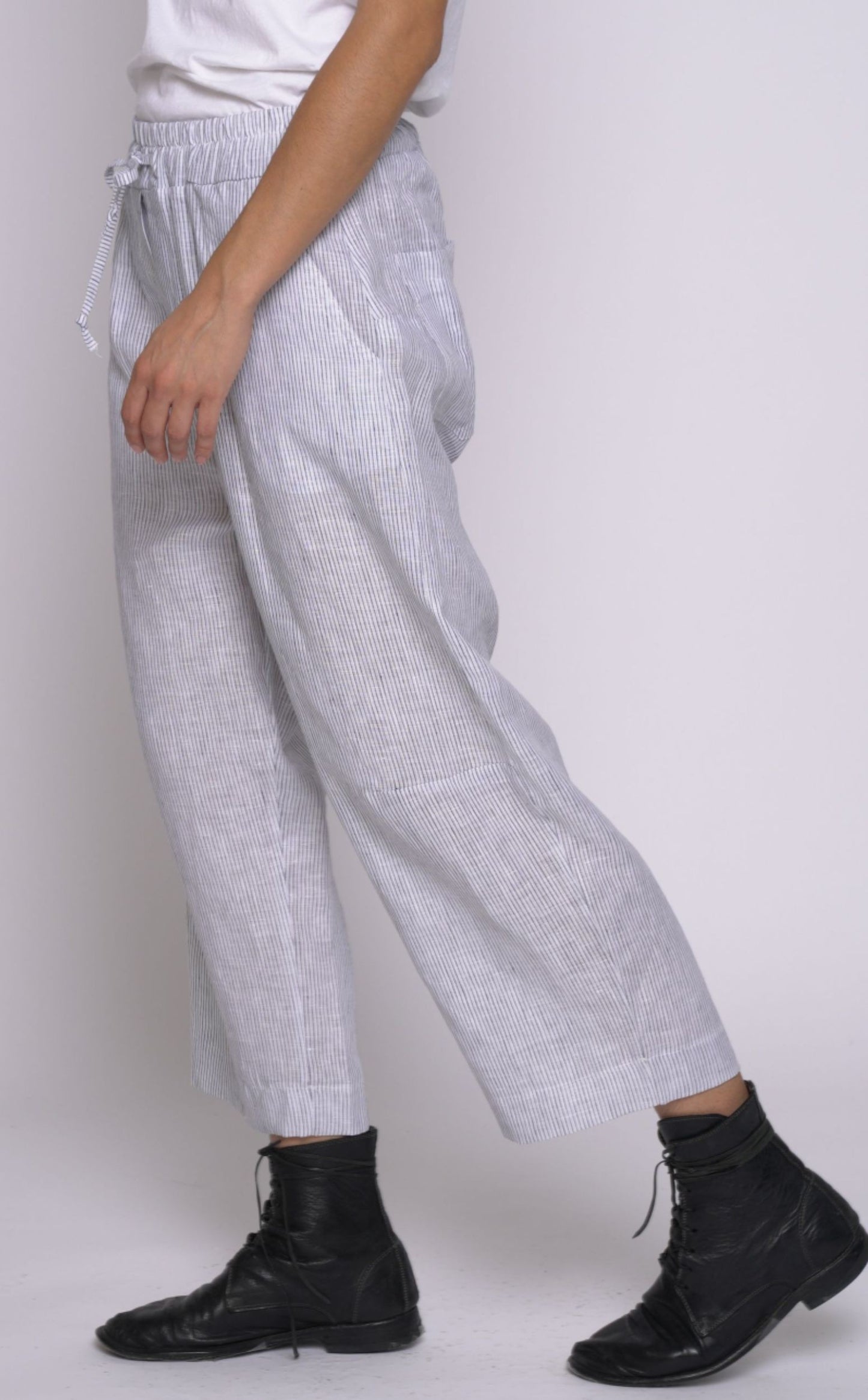 Micro Striped Drawstring Culottes