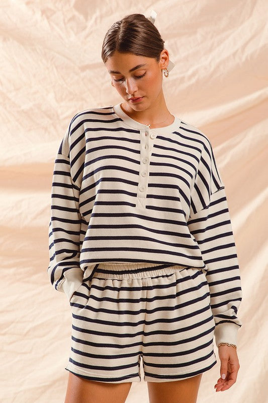 Stripe Sweatshirt or Shorts
