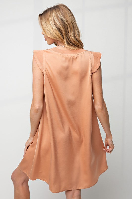 Dull Satin Loose Fit Dress