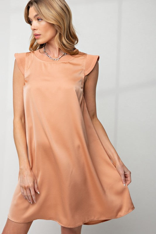 Dull Satin Loose Fit Dress