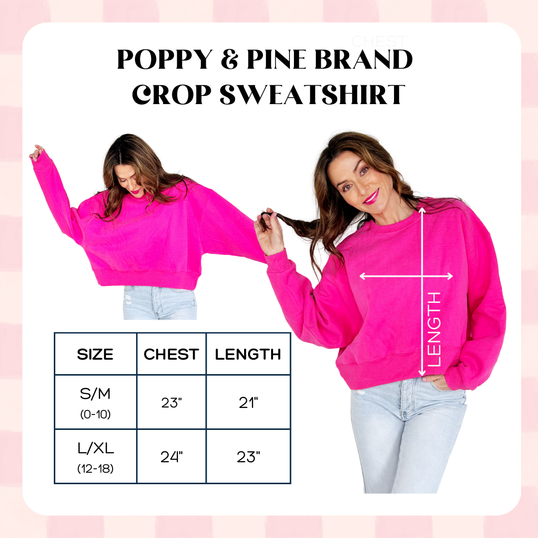 That's Another First Down Puff Red Crop Sweatshirt