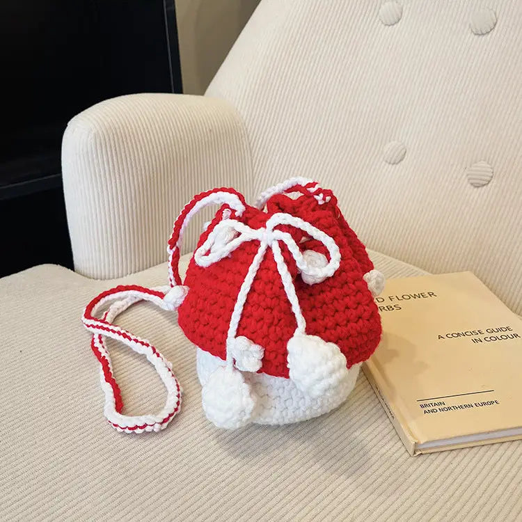 Hand-Knitted Mushroom Bag