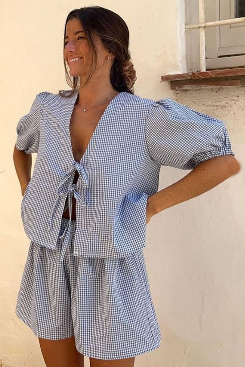 Gingham Bow-Tie Shorts