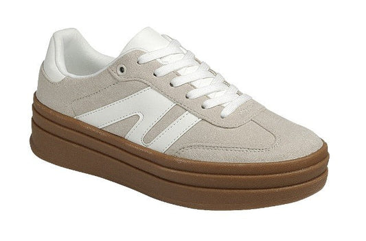 Gaze Platform Sneaker - Beige/White