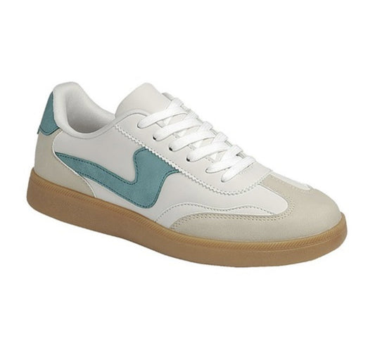 Modern Stripe Sneaker - Grey/Green