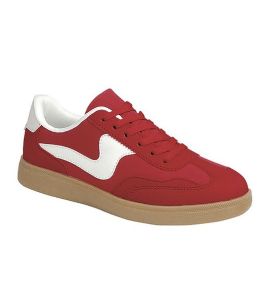 Modern Stripe Sneaker - Red
