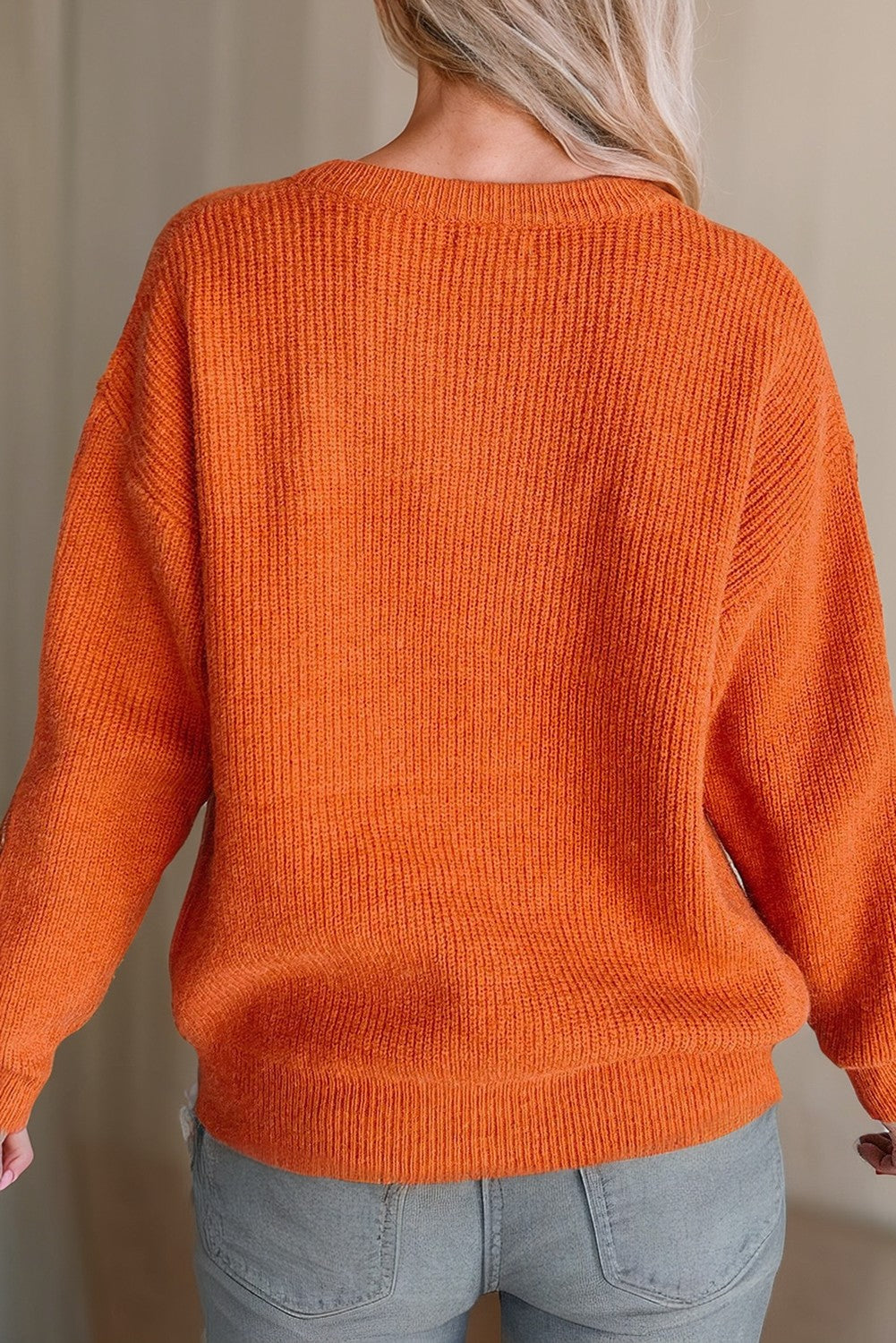 Hello Pumpkin Letter Verbiage Sweater - Burnt