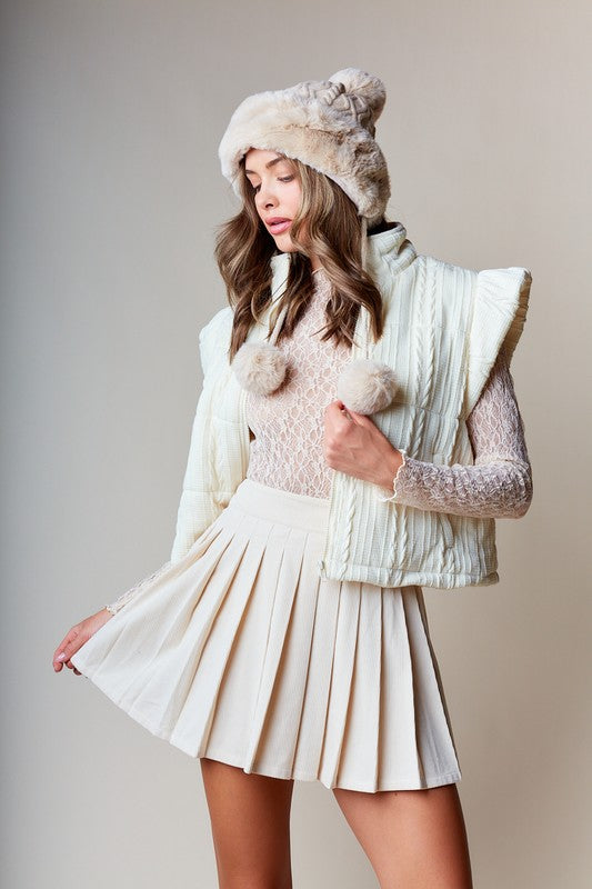 Cable Quilted Puffer Vest