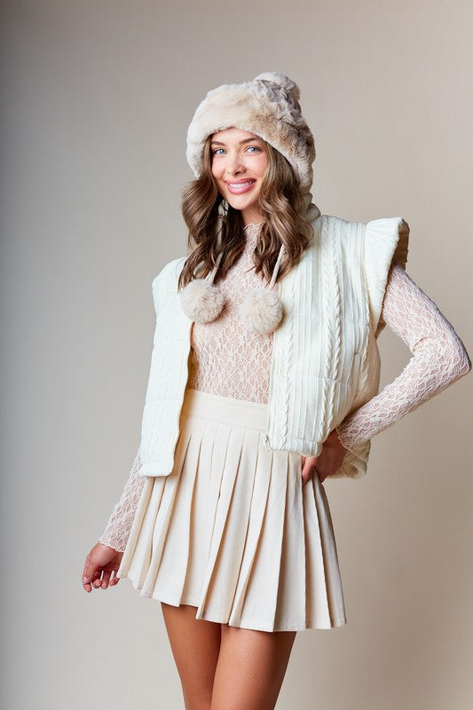 Cable Quilted Puffer Vest