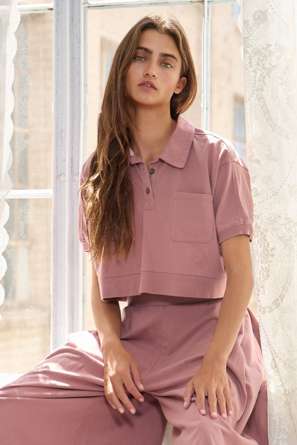 Solid Pleated Wide Leg Pants