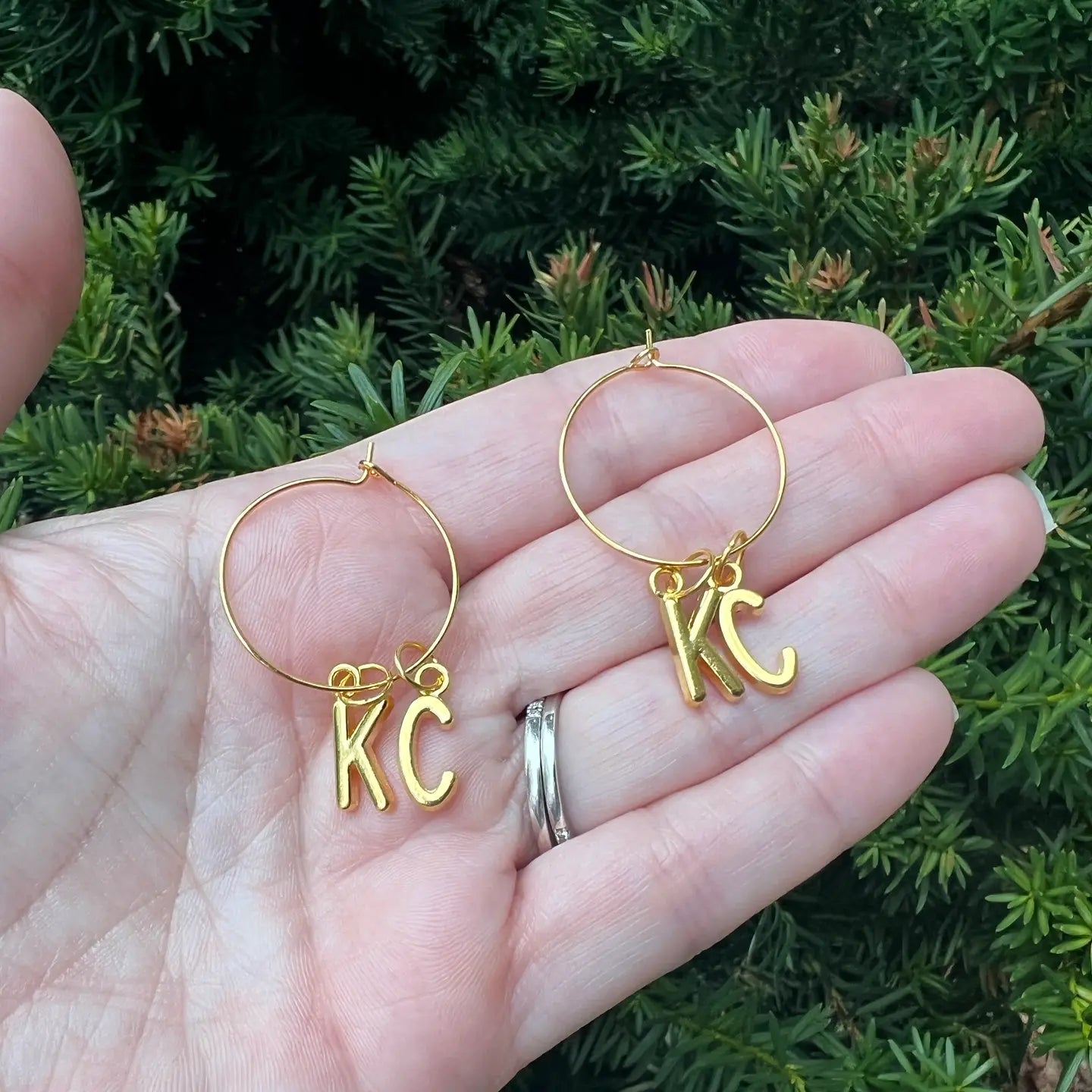 Gold KC Hoop Earrings