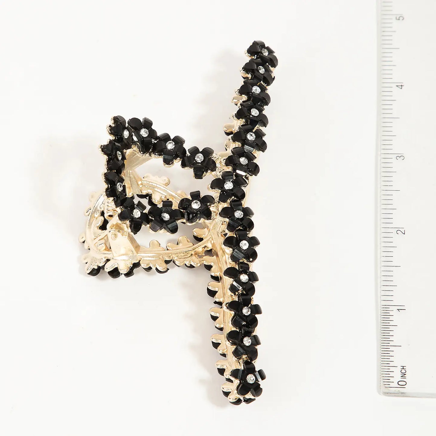 Flower Jaw Hair Clip - Black