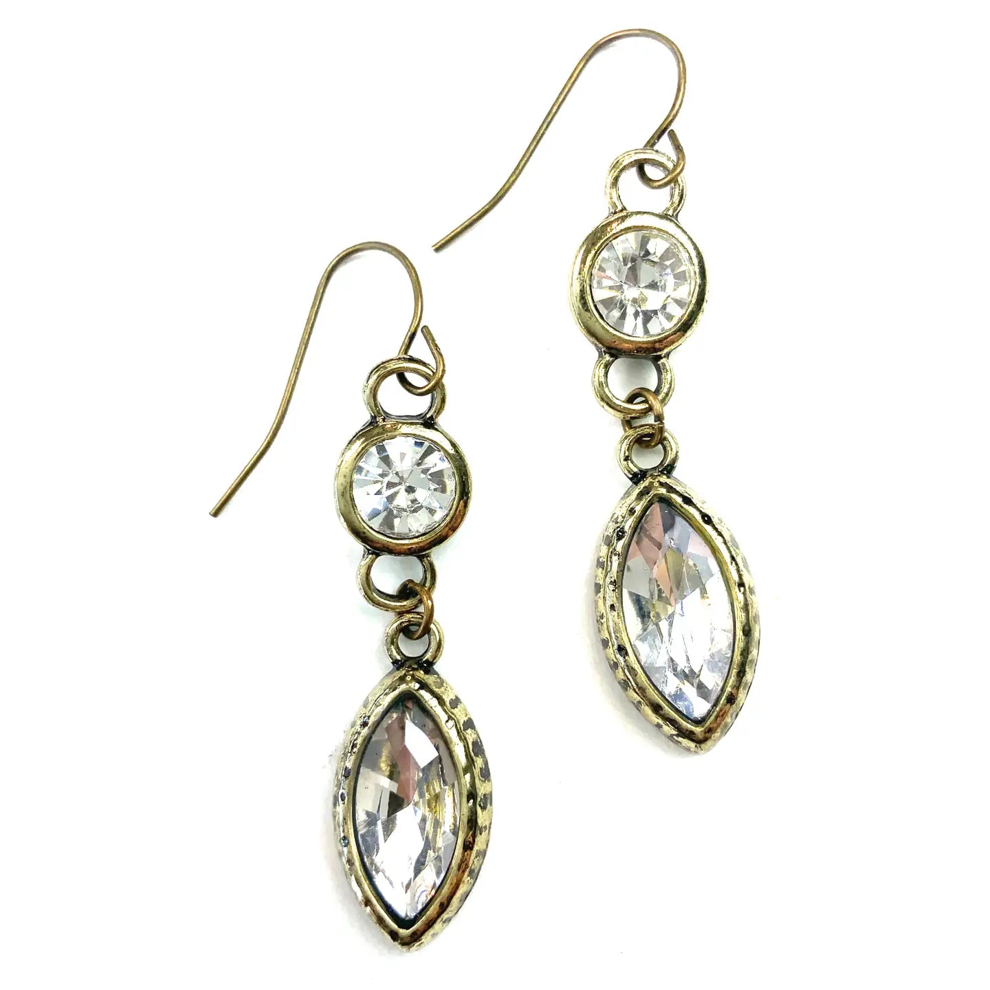 Double Crystal Dangle Earrings