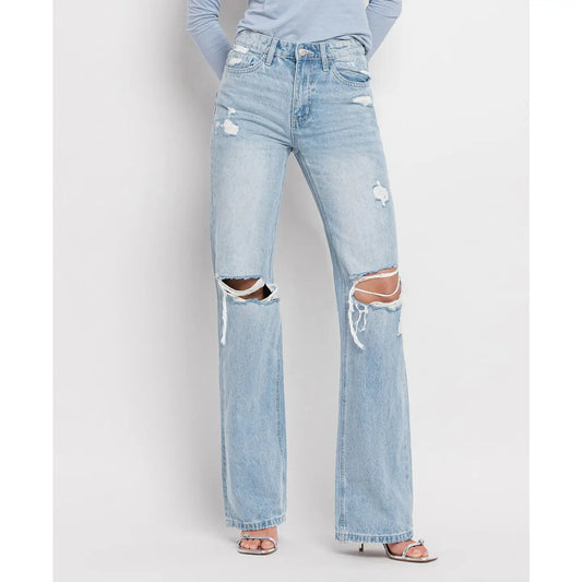 90's Vintage Super High Rise Flare Jeansk