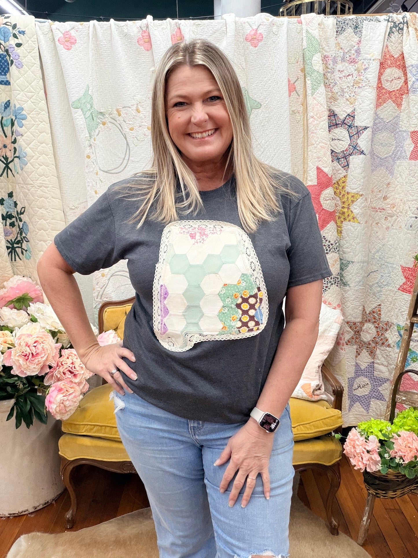 Quilted State of Alabama Tee