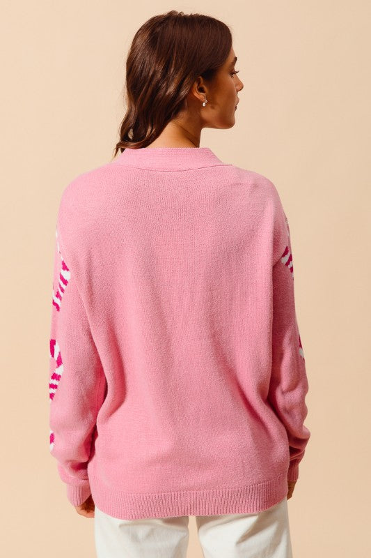 Christmas Candy Cane Sweater Cardigan