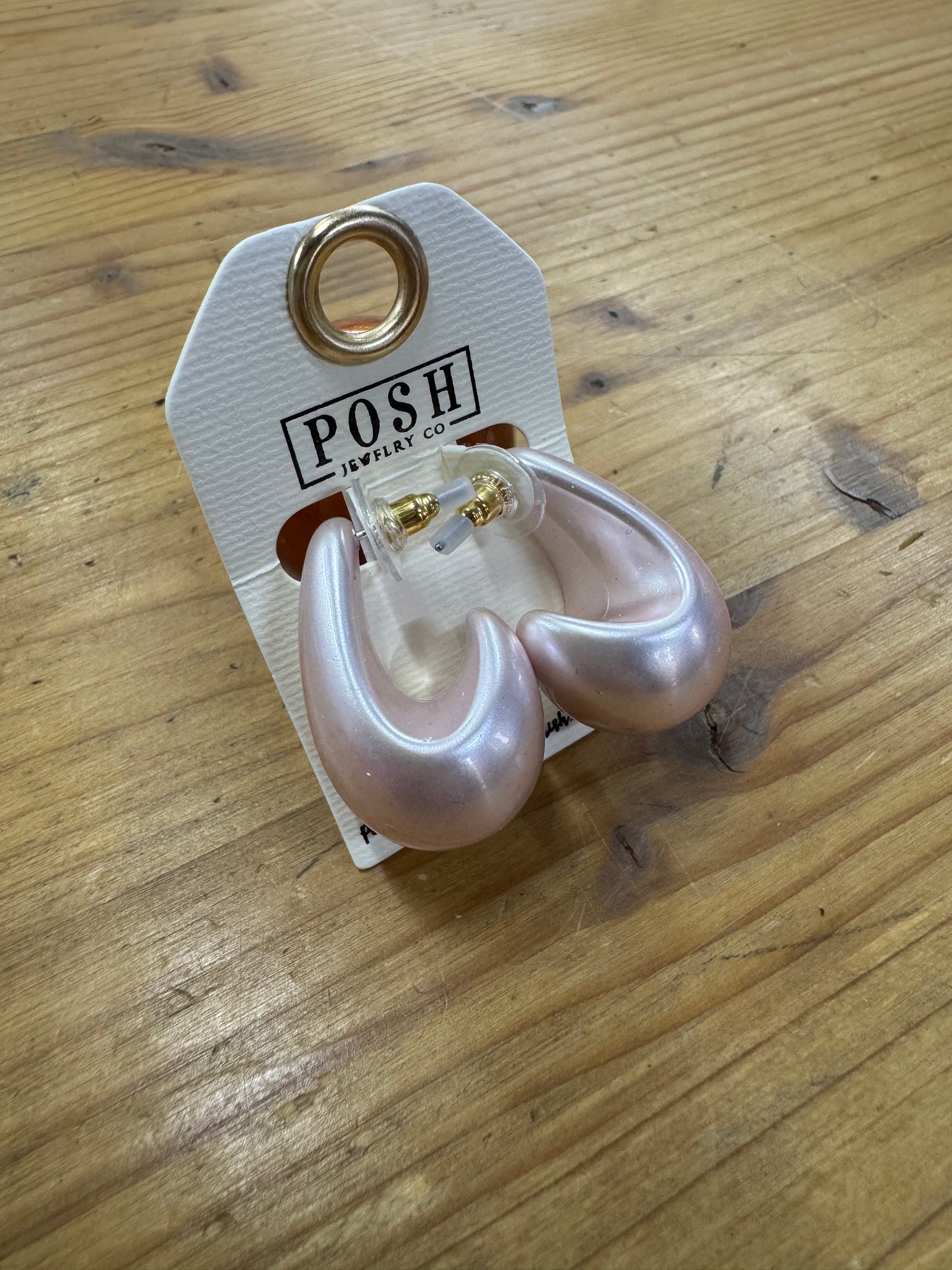 Pink Acrylic Drop Earrings