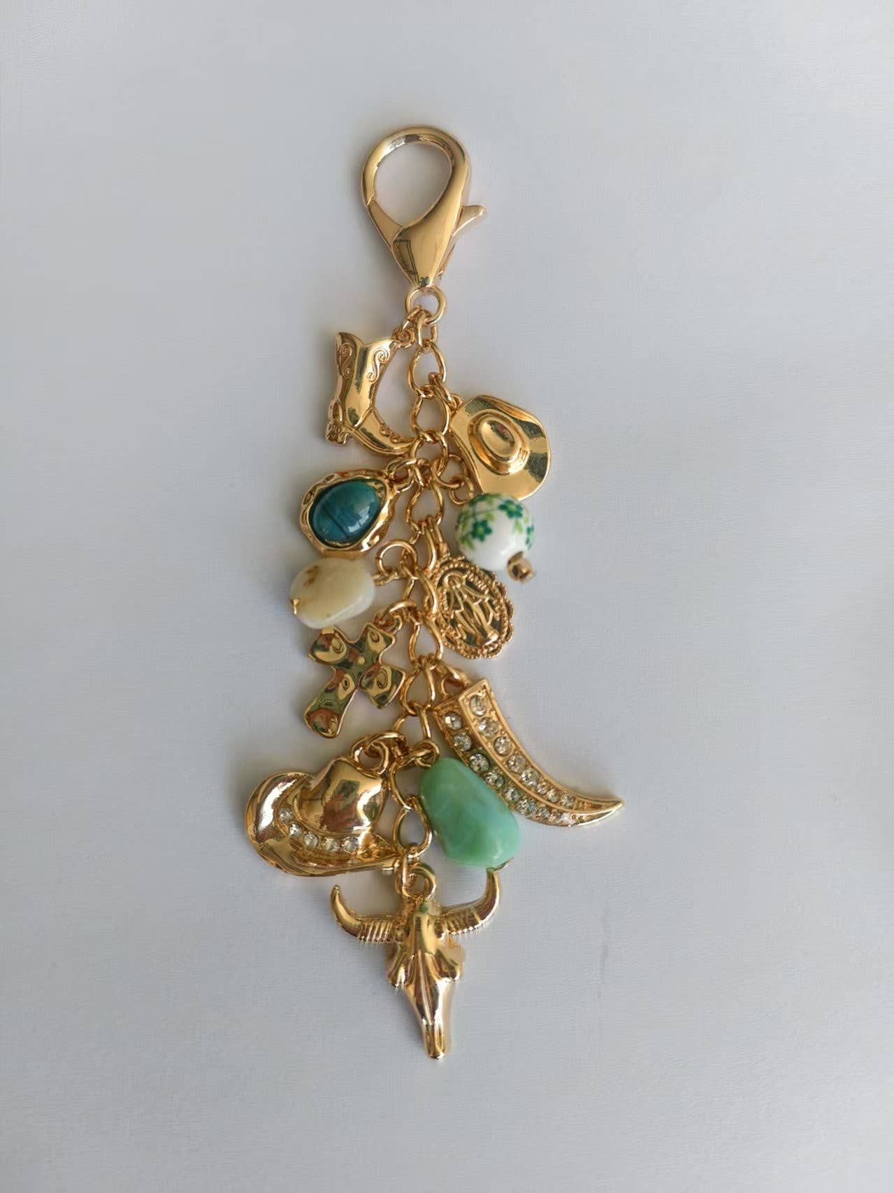 Western Porcelain Cross Boot Hat Bag Charm