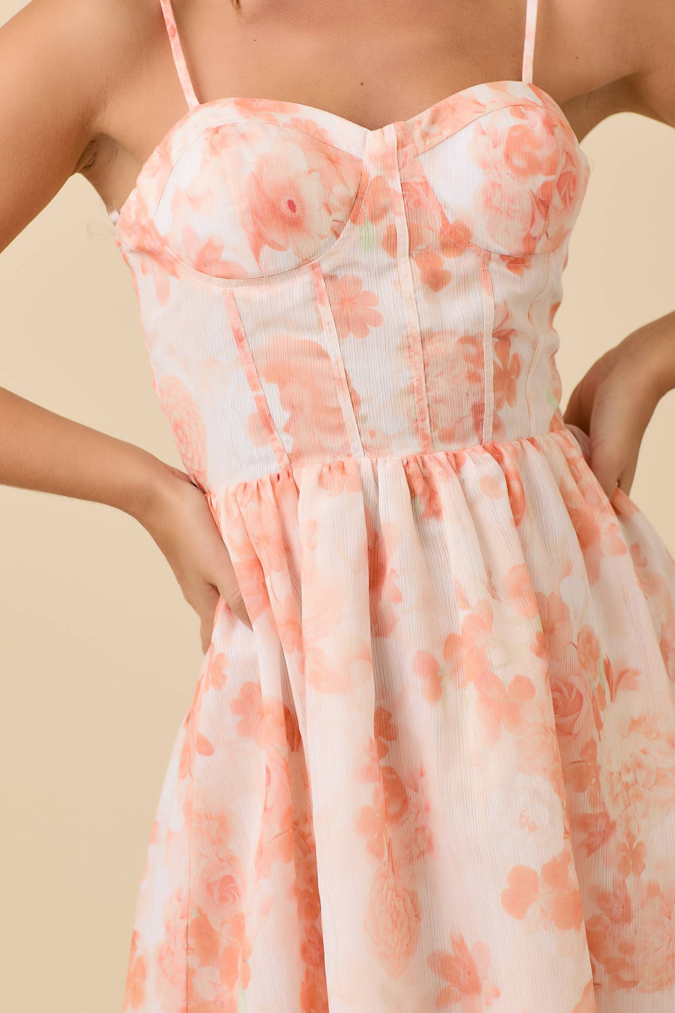 Bustier Corset Midi Floral Printed Dress