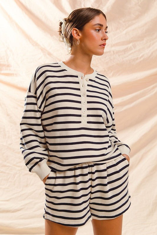 Stripe Sweatshirt or Shorts