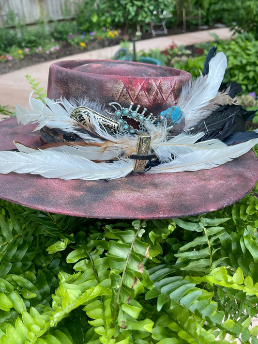 Saloon Sally Distressed Wool Hat