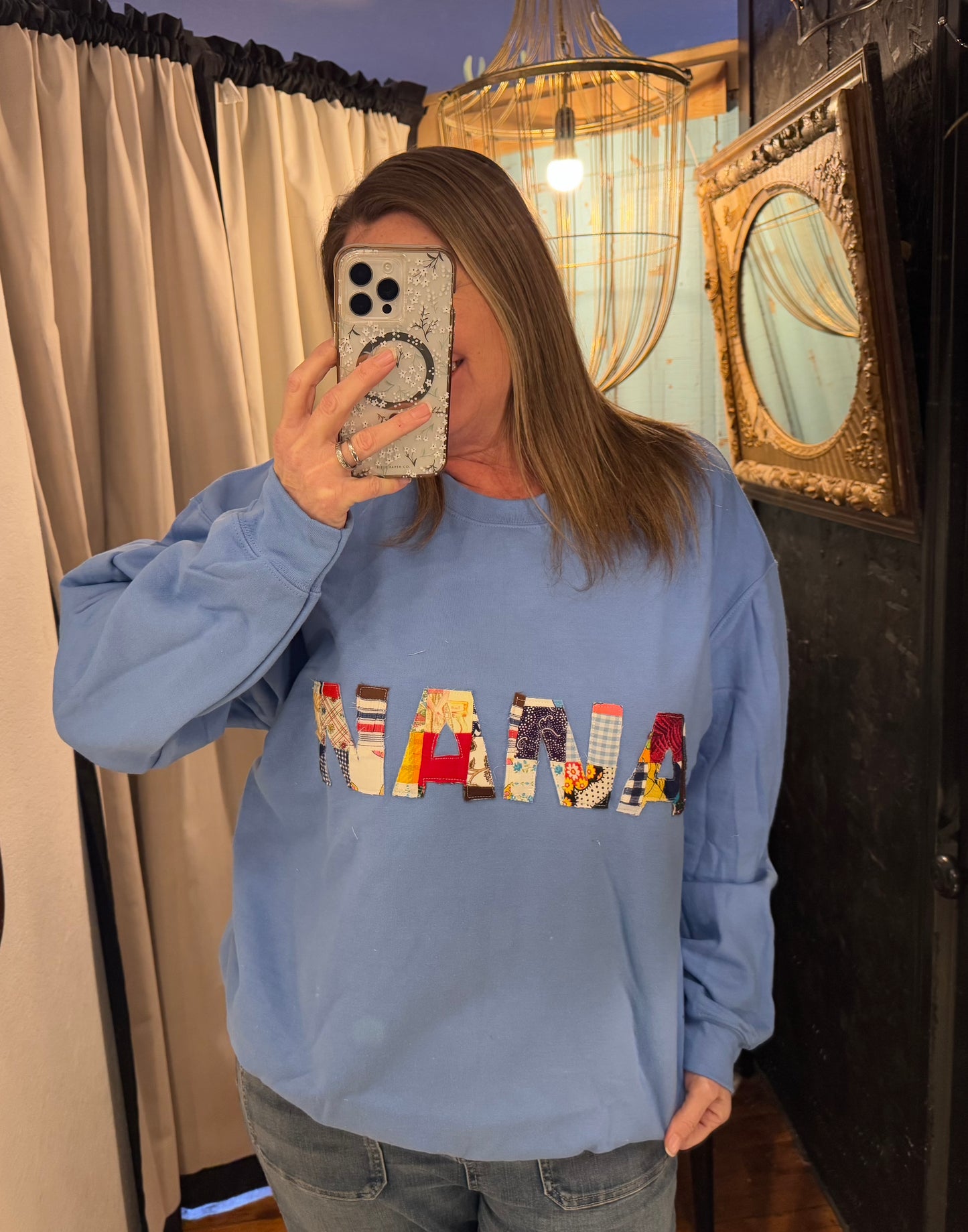 Quilted NANA Sweatshirt - Blue