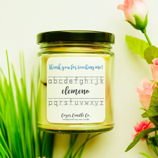 9 oz. Clear Jar Candle - Teacher Appreciation Elemeno