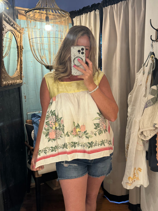 Fruitful Tablecloth Sleeveless Top