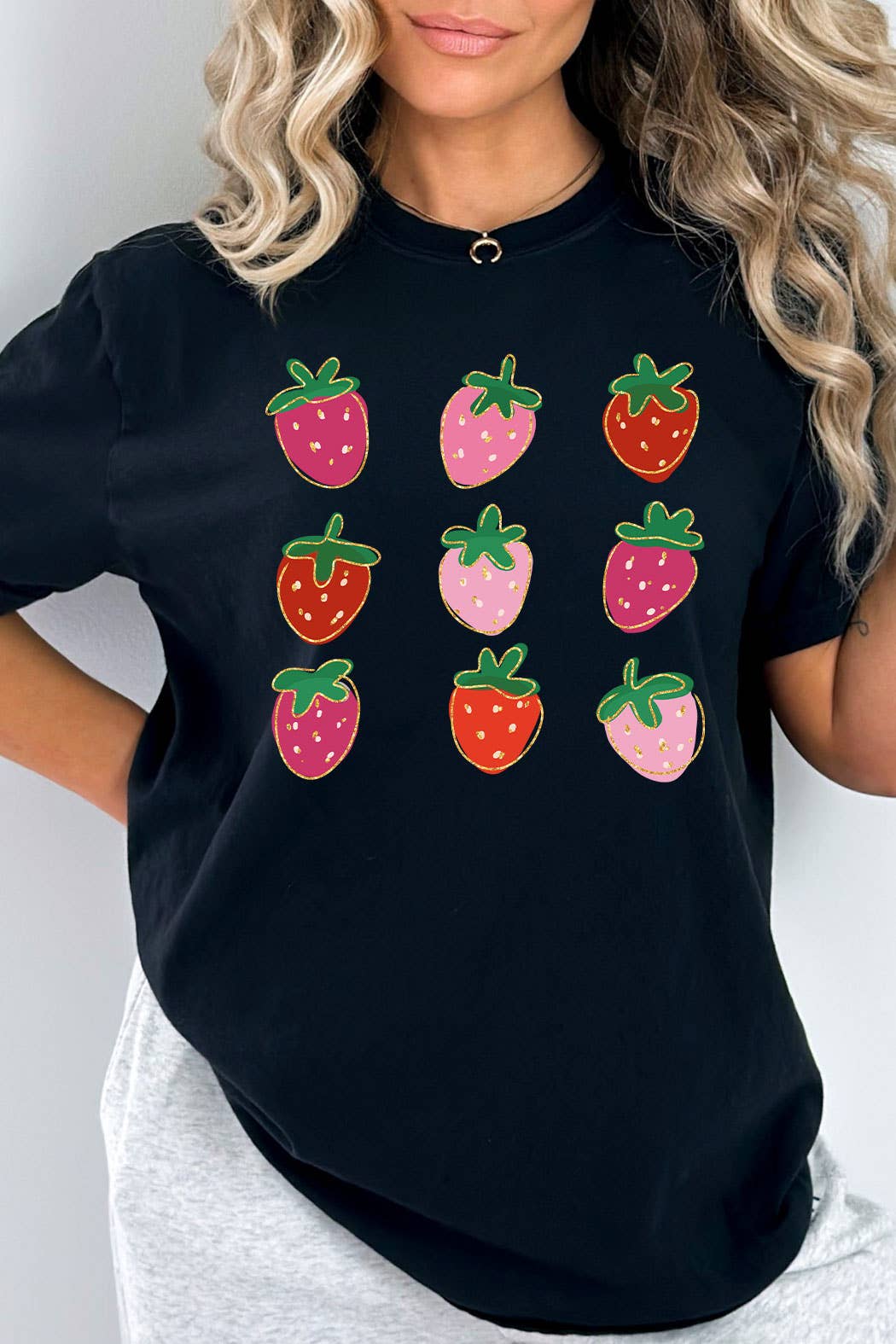 Strawberry Grid Cold Edge Comfort Colors Tee