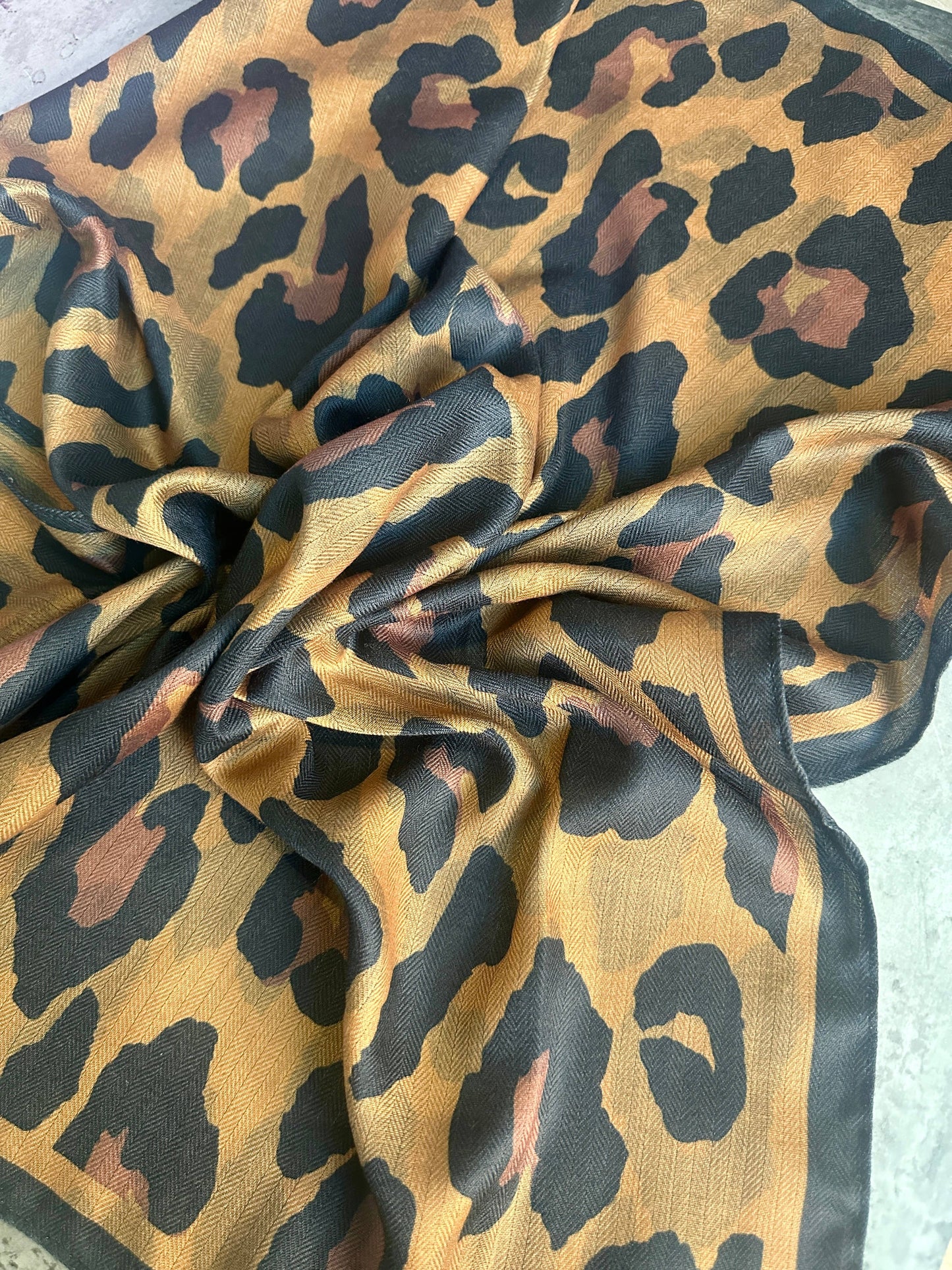 Leopard Silk Velvet Wild Rag