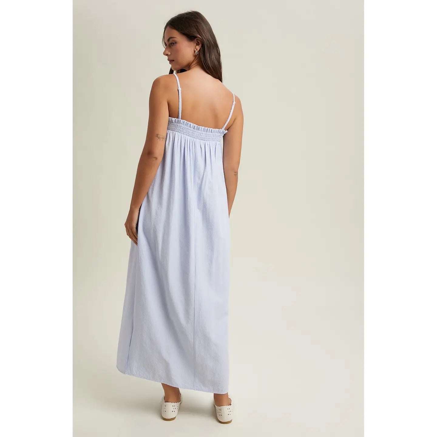 Striped Sleeveless Midi Dress