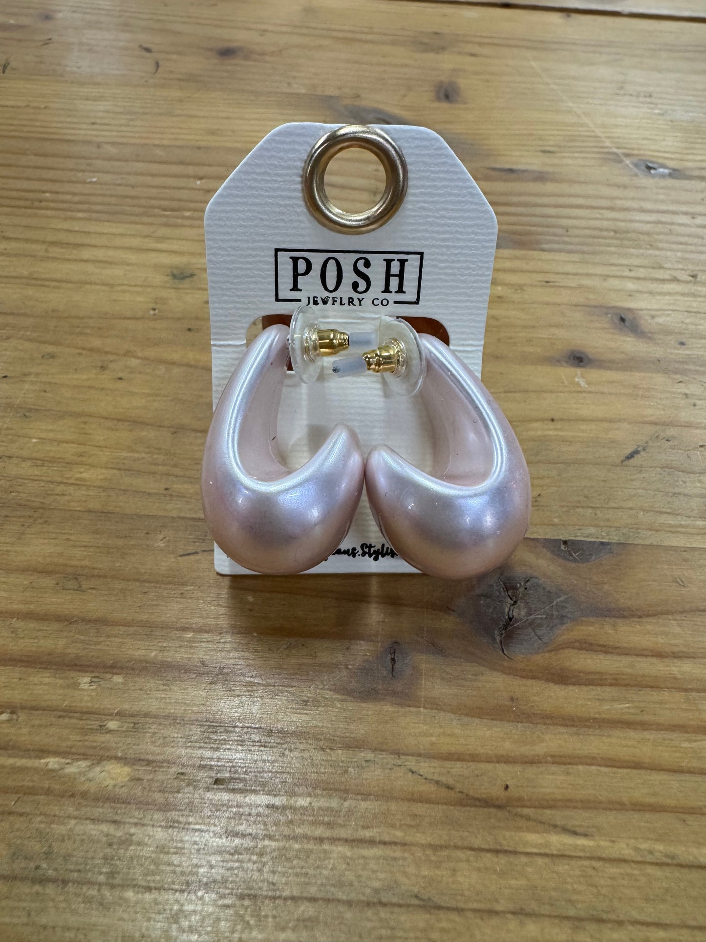 Pink Acrylic Drop Earrings