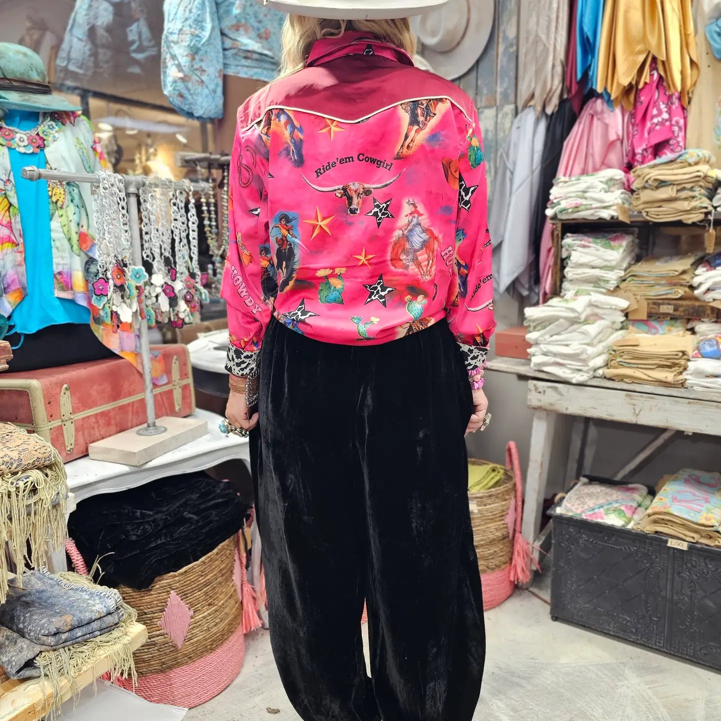 Silk Cowgirl Long Sleeve Top
