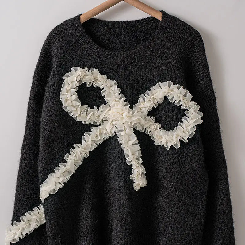 Bow Extravagance Crewneck Sweater