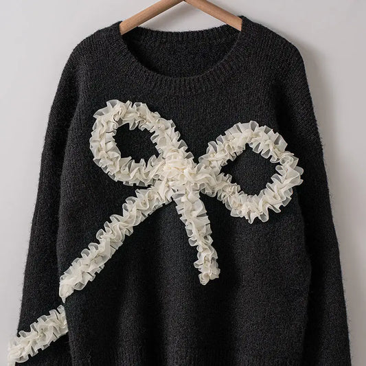 Bow Extravagance Crewneck Sweater