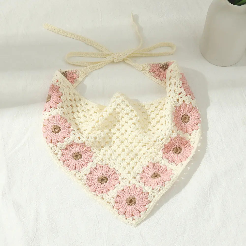 Handmade Crochet Headband Sunflower - Pink