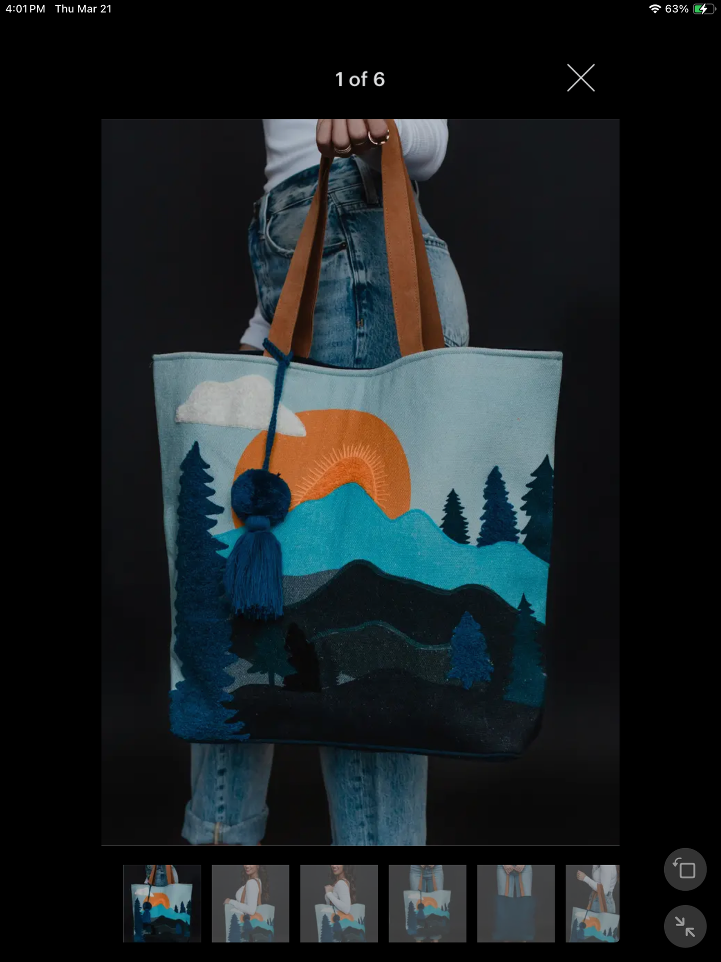 Mountain Scene Tote Bag