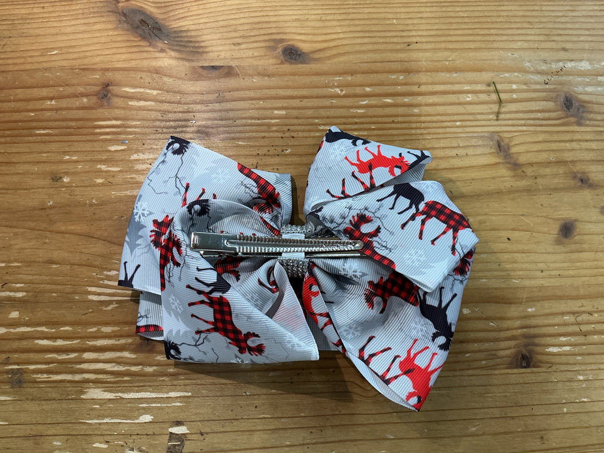 Kids Christmas Moose Hair Bow