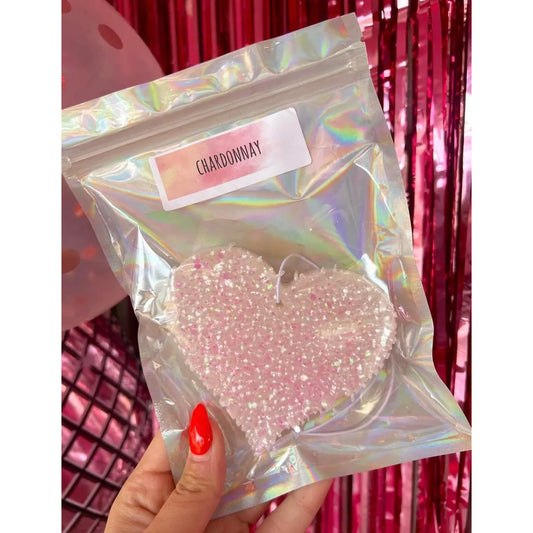 Valentine’s White Glitter Heart Car Freshie