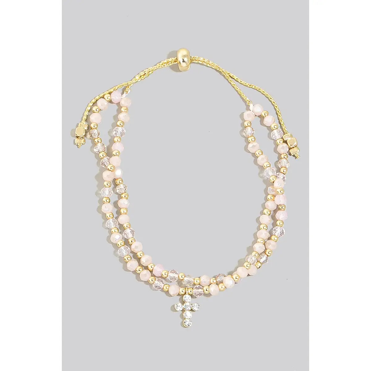 Layered Faceted Glass Beads Bracelet