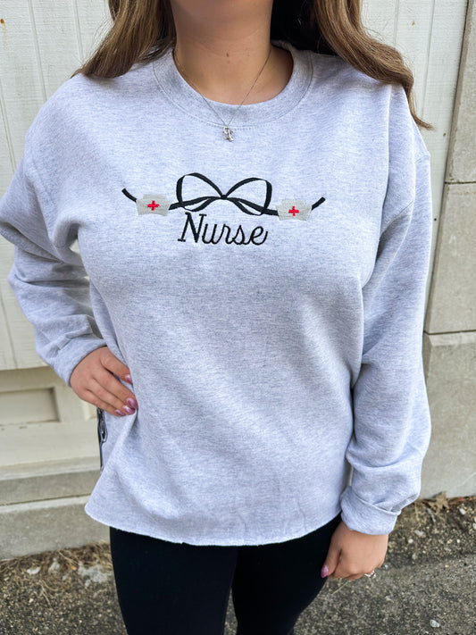 Handmade Nurse Bow Sweatshirt