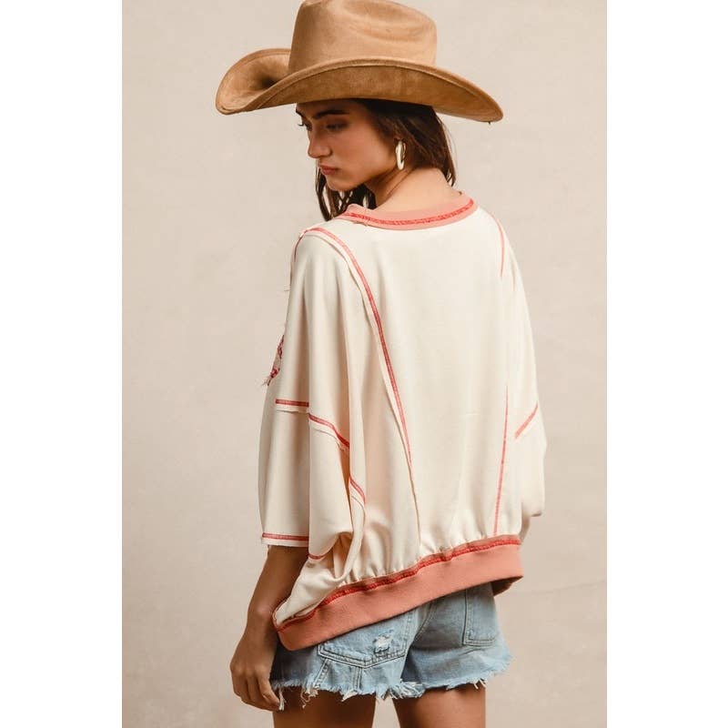 American Flag Patchwork Top