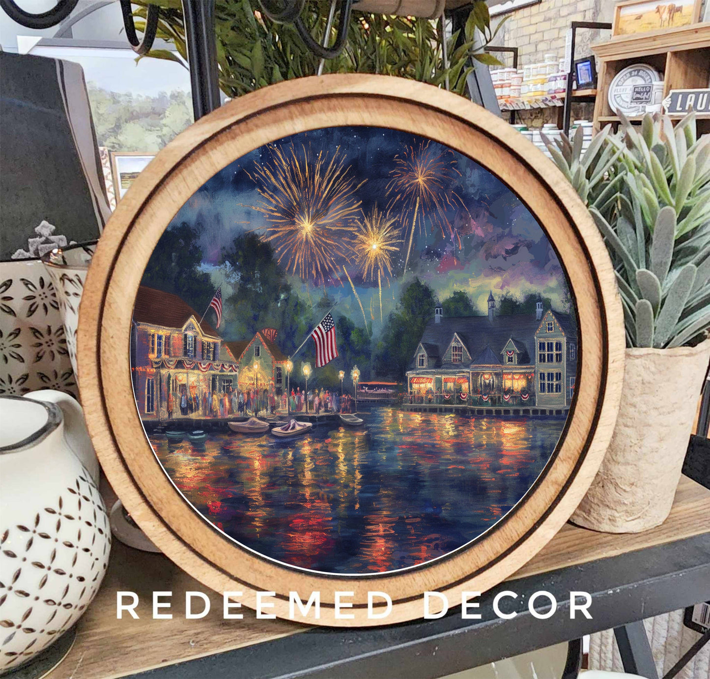 8" Round 4th Of July Art