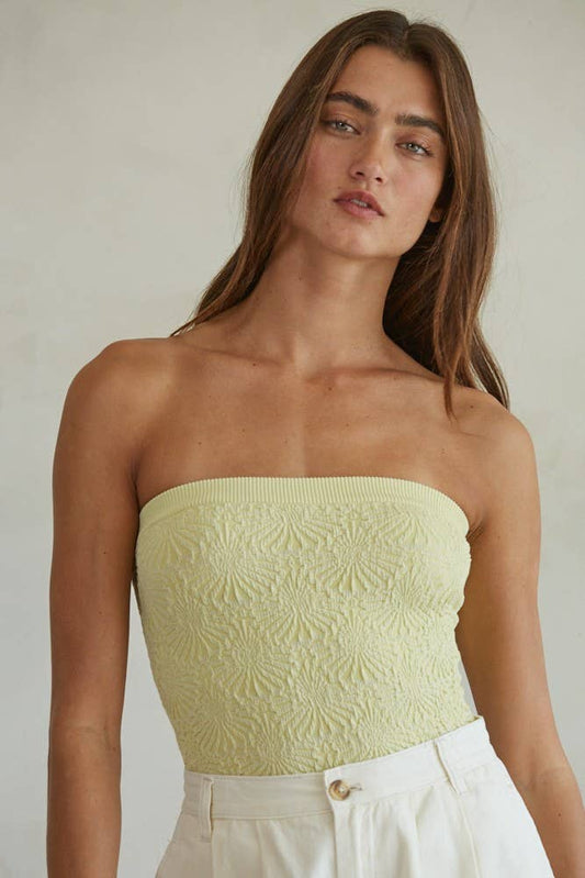 Knit Modal Nylon Spandex Seamless Jacquard Tube Top