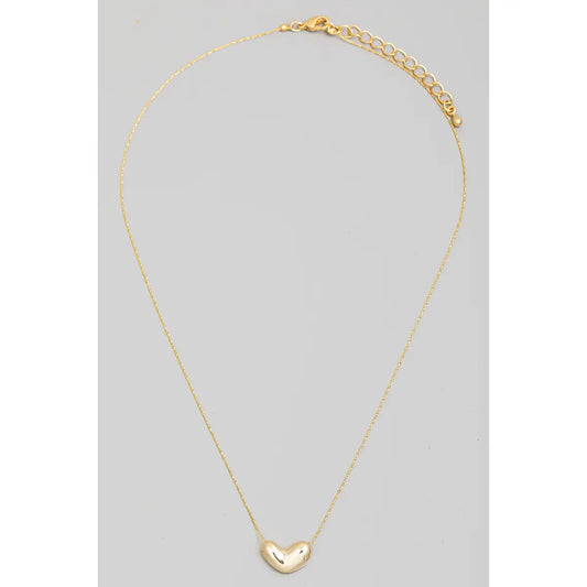 Bubble Heart Pendant Necklace - Gold